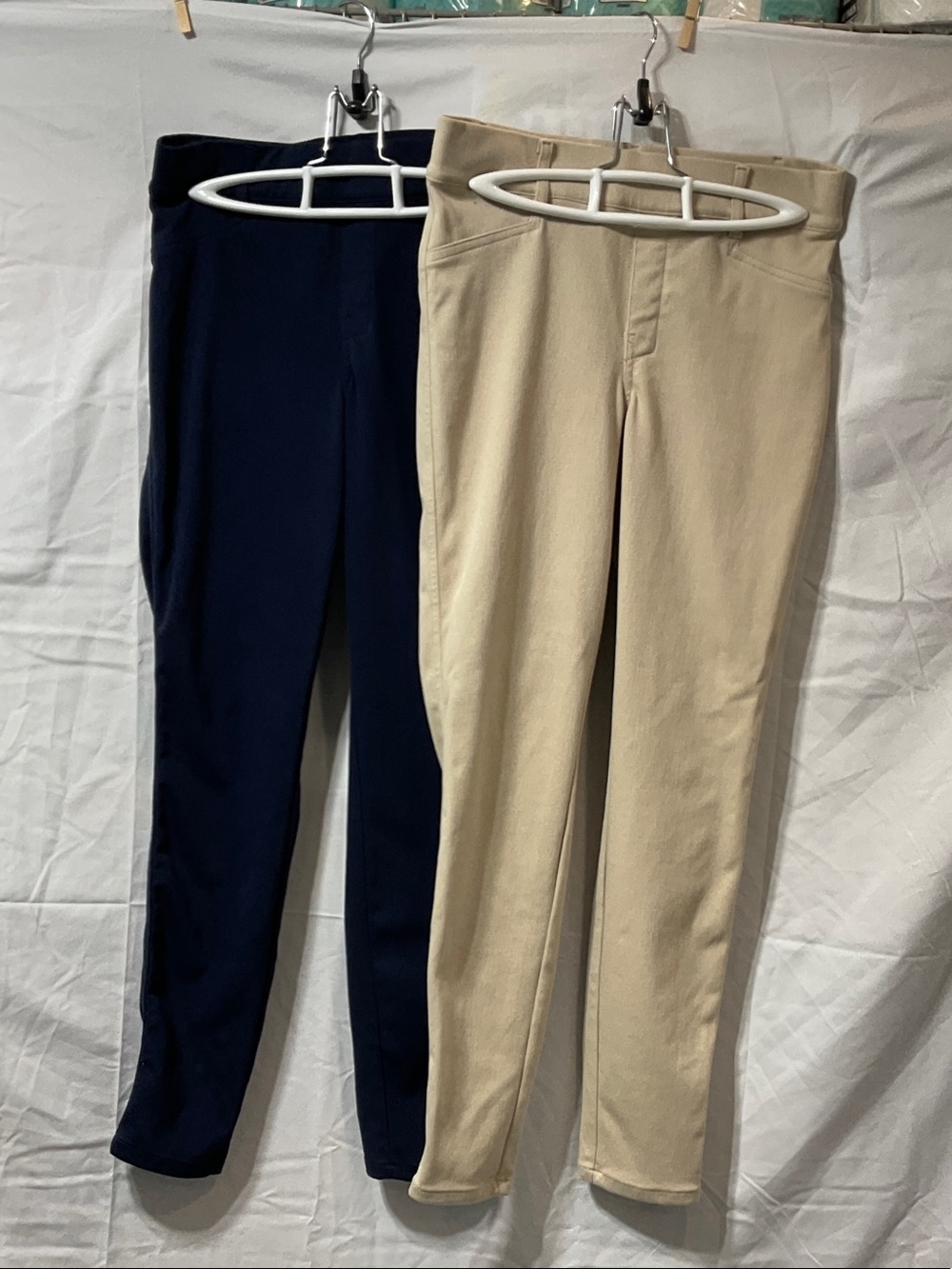 Two Pairs Ladies Sunice Pants. One Navy & One Beige.